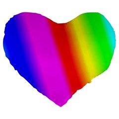 Multi Color Rainbow Background Large 19  Premium Flano Heart Shape Cushions by Amaryn4rt