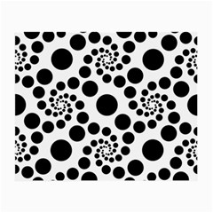 Dot Dots Round Black And White Small Glasses Cloth (2 Sides) by Amaryn4rt