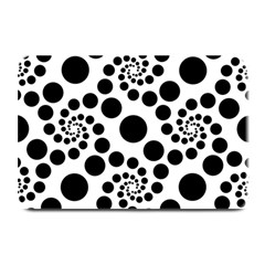 Dot Dots Round Black And White Plate Mats by Amaryn4rt