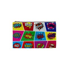 Pop Art Comic Vector Speech Cartoon Bubbles Popart Style With Humor Text Boom Bang Bubbling Expressi Cosmetic Bag (small) by Amaryn4rt