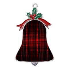 Black And Red Backgrounds Metal Holly Leaf Bell Ornament