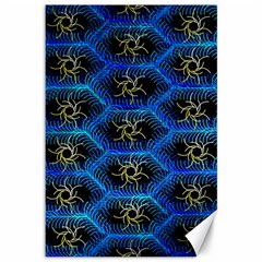 Blue Bee Hive Pattern- Canvas 12  X 18  by Amaryn4rt