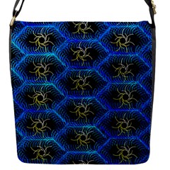 Blue Bee Hive Pattern- Flap Closure Messenger Bag (s) by Amaryn4rt