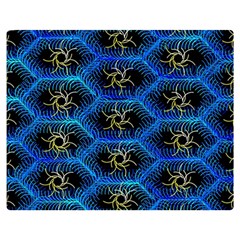 Blue Bee Hive Pattern- Two Sides Premium Plush Fleece Blanket (medium) by Amaryn4rt