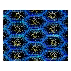 Blue Bee Hive Pattern- Two Sides Premium Plush Fleece Blanket (large) by Amaryn4rt