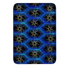 Blue Bee Hive Pattern- Rectangular Glass Fridge Magnet (4 Pack) by Amaryn4rt