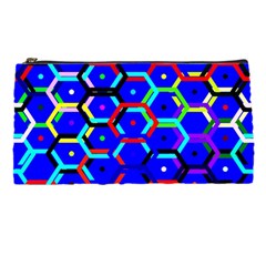 Blue Bee Hive Pattern Pencil Case by Amaryn4rt