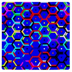 Blue Bee Hive Pattern Uv Print Square Tile Coaster  by Amaryn4rt