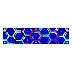 Blue Bee Hive Pattern Banner And Sign 4  X 1  by Amaryn4rt