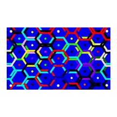 Blue Bee Hive Pattern Banner And Sign 5  X 3  by Amaryn4rt