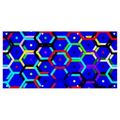 Blue Bee Hive Pattern Banner And Sign 8  X 4  by Amaryn4rt