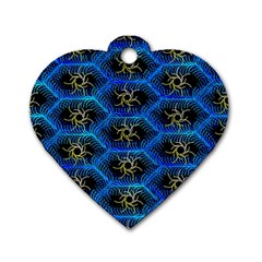 Blue Bee Hive Dog Tag Heart (one Side) by Amaryn4rt