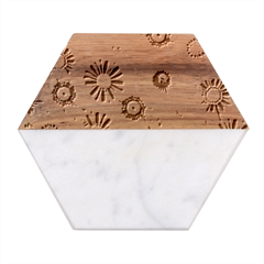 Flowers Blossom Bloom Nature Plant Marble Wood Coaster (Hexagon) 