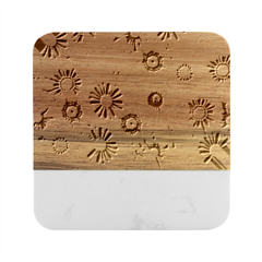 Flowers Blossom Bloom Nature Plant Marble Wood Coaster (Square)