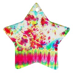 Pattern Decorated Schoolbus Tie Dye Star Ornament (two Sides) by Amaryn4rt