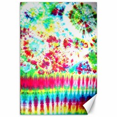 Pattern Decorated Schoolbus Tie Dye Canvas 12  X 18  by Amaryn4rt