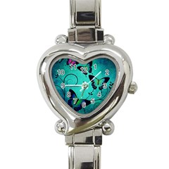 Texture Butterflies Background Heart Italian Charm Watch by Amaryn4rt