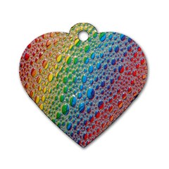 Bubbles Rainbow Colourful Colors Dog Tag Heart (one Side)