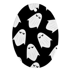 Ghost Halloween Pattern Oval Ornament (two Sides) by Amaryn4rt