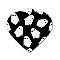 Ghost Halloween Pattern Dog Tag Heart (one Side)