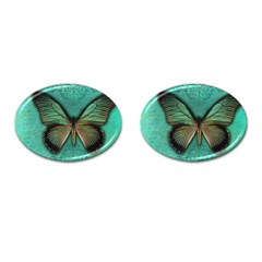 Butterfly Background Vintage Old Grunge Cufflinks (oval) by Amaryn4rt