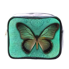 Butterfly Background Vintage Old Grunge Mini Toiletries Bag (one Side) by Amaryn4rt