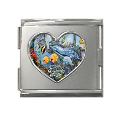 Colorful Aquatic Life Wall Mural Mega Link Heart Italian Charm (18mm)