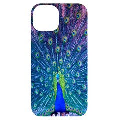 Amazing Peacock Iphone 14 Black Uv Print Case by Simbadda