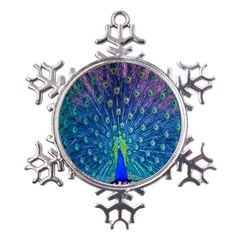 Amazing Peacock Metal Large Snowflake Ornament