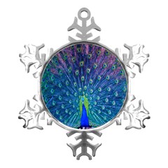 Amazing Peacock Metal Small Snowflake Ornament