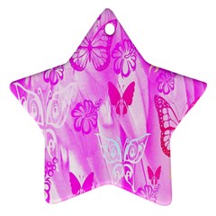 Butterfly Cut Out Pattern Colorful Colors Star Ornament (two Sides)