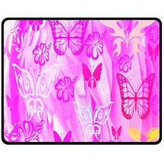 Butterfly Cut Out Pattern Colorful Colors Two Sides Fleece Blanket (medium) by Simbadda