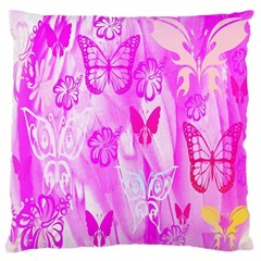 Butterfly Cut Out Pattern Colorful Colors Large Premium Plush Fleece Cushion Case (one Side) by Simbadda