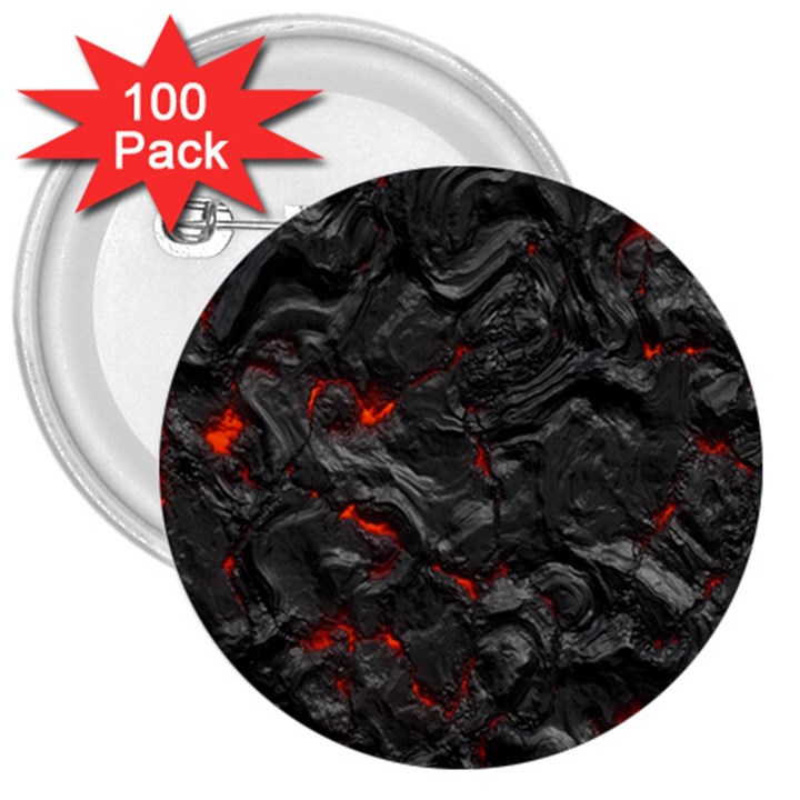 Volcanic Lava Background Effect 3  Buttons (100 pack) 