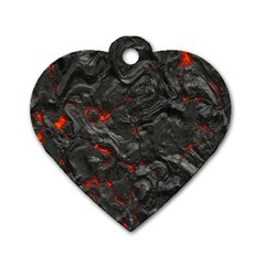 Volcanic Lava Background Effect Dog Tag Heart (two Sides) by Simbadda