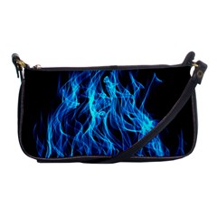 Digitally Created Blue Flames Of Fire Shoulder Clutch Bag