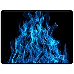 Digitally Created Blue Flames Of Fire Fleece Blanket (large)