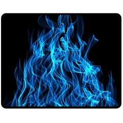 Digitally Created Blue Flames Of Fire Two Sides Fleece Blanket (medium)