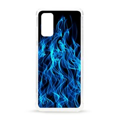 Digitally Created Blue Flames Of Fire Samsung Galaxy S20 6 2 Inch Tpu Uv Case by Simbadda