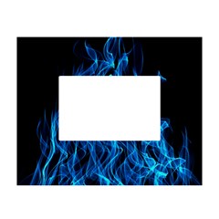 Digitally Created Blue Flames Of Fire White Tabletop Photo Frame 4 x6  by Simbadda