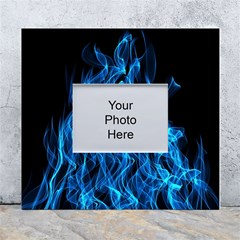 Digitally Created Blue Flames Of Fire White Wall Photo Frame 5  X 7  by Simbadda