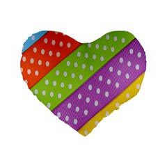 Colorful Easter Ribbon Background Standard 16  Premium Heart Shape Cushions by Simbadda