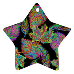 Autumn Pattern Dried Leaves Star Ornament (two Sides)