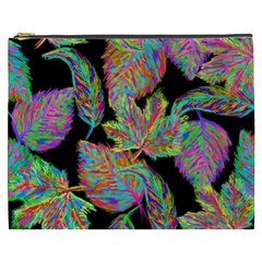 Autumn Pattern Dried Leaves Cosmetic Bag (xxxl) by Simbadda