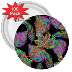 Autumn Pattern Dried Leaves 3  Buttons (100 Pack)  by Simbadda