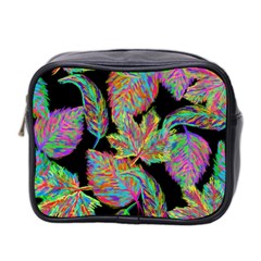 Autumn Pattern Dried Leaves Mini Toiletries Bag (two Sides) by Simbadda