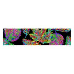 Autumn Pattern Dried Leaves Banner And Sign 4  X 1  by Simbadda