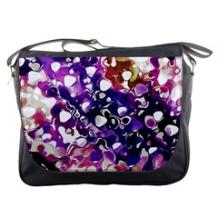 Paint Texture Purple Watercolor Messenger Bag by Simbadda