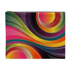 Abstract Colorful Background Wavy Cosmetic Bag (xl) by Simbadda