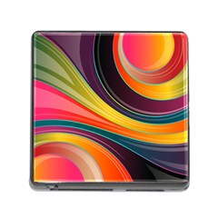 Abstract Colorful Background Wavy Memory Card Reader (square 5 Slot) by Simbadda